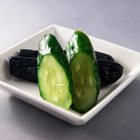 Lightly pickled cucumber and eggplant