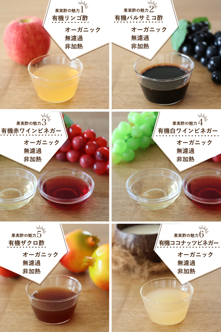 6種の果実酢