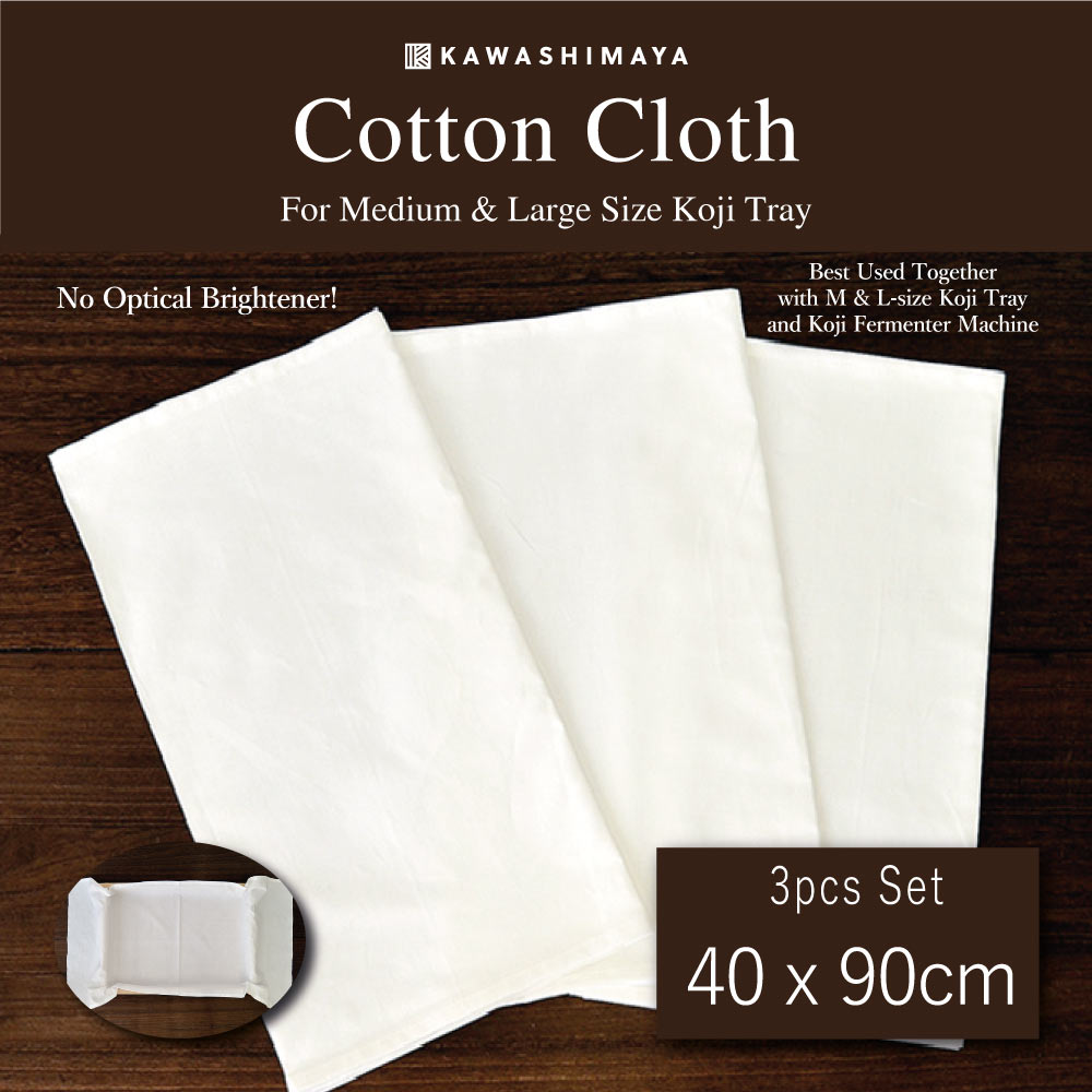 3pcs Set Bleached Cloth For M & L Size Koji Tray - 100% Japanese Cotton - (40 x 90cm)